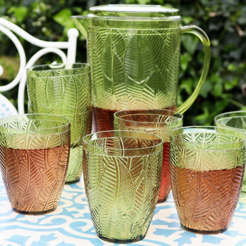 5 Piece Green Leaf Picnic Jug And Tumbler Set | Darthome Garden Accessories Garden Darthome