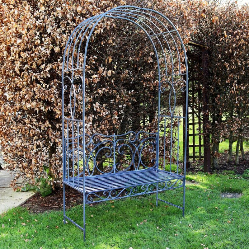 Antique Grey Kensington Garden Bench Arbour | Darthome Garden Furniture Garden Antique Grey