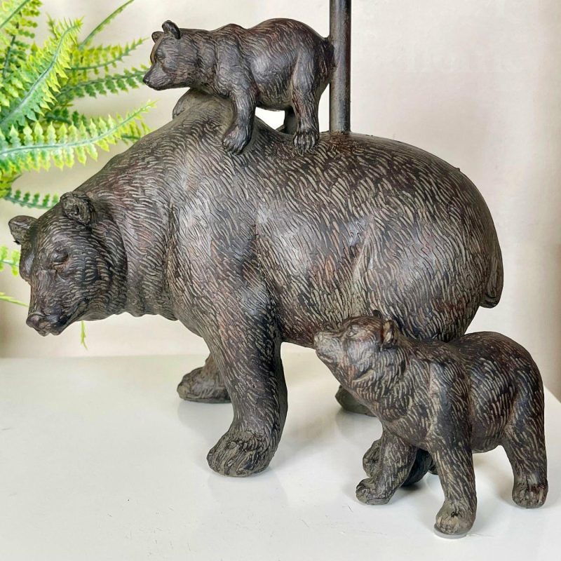 Black Bear Family Lamp | Darthome Lighting Bedside Lamps Black