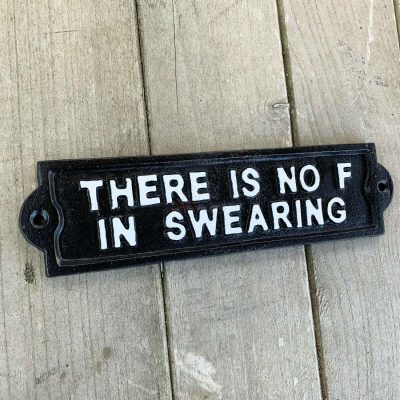 Black No F in swearing Sign | Darthome Wall Hangings Decor Darthome