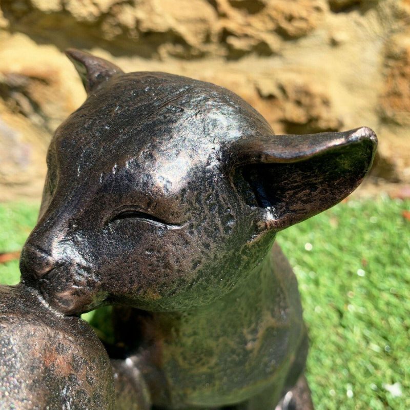 Black Preening Cats Garden Ornament | Darthome Garden Decor Garden Darthome