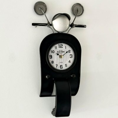 Black Scooter Wall Clock | Darthome Clocks Clocks Black