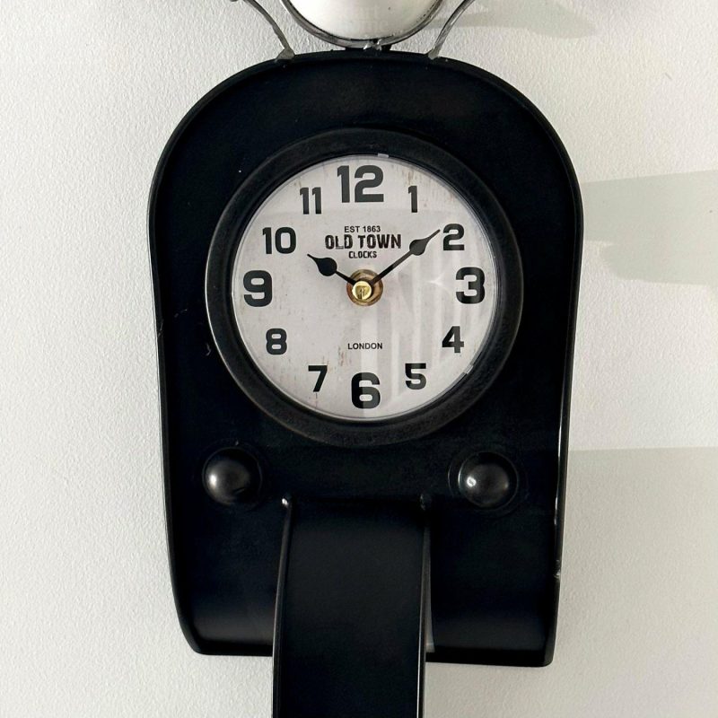 Black Scooter Wall Clock | Darthome Clocks Clocks Black