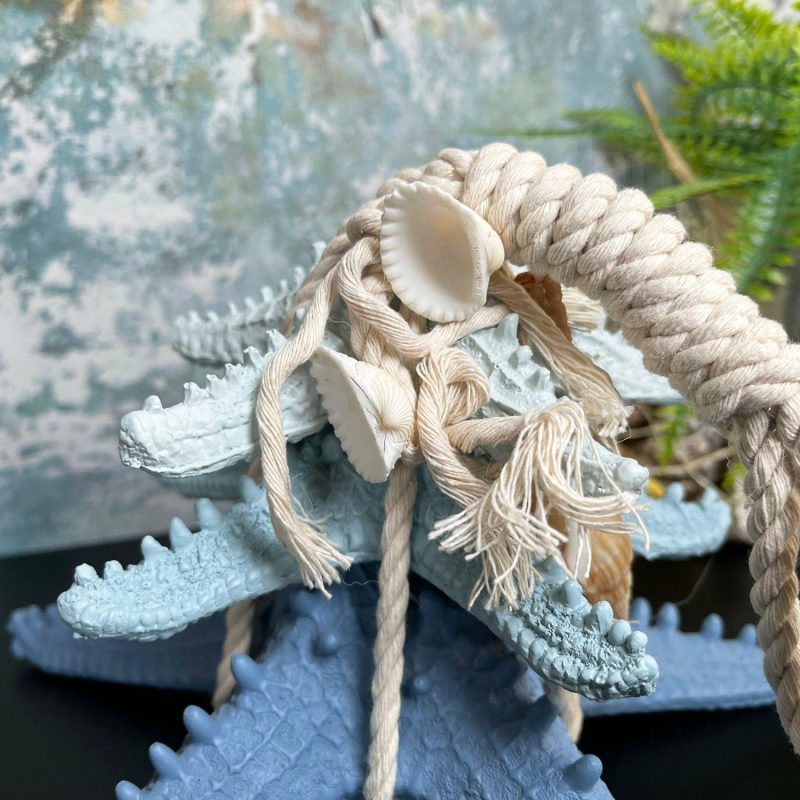 Blue & White Starfish In Rope Ornament | Darthome Ornaments Decor Blue