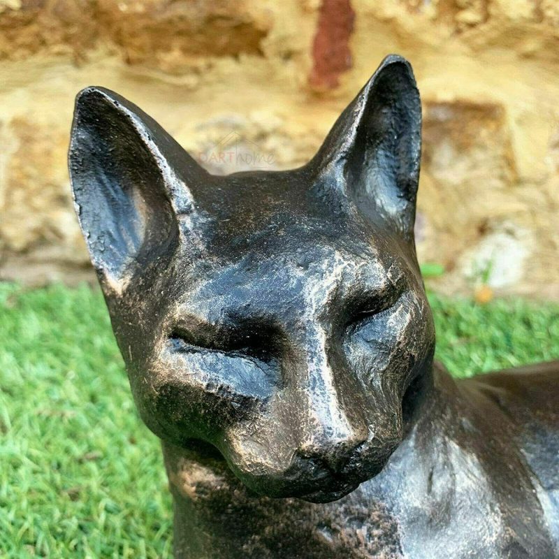 Bronze Resin Cat Garden Ornament Large | Darthome Garden Decor Garden Darthome