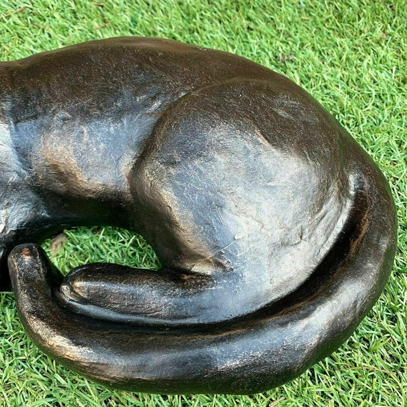 Bronze Resin Cat Garden Ornament Large | Darthome Garden Decor Garden Darthome