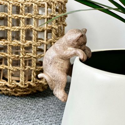 Brown Cat Pot Hanger | Darthome Garden Decor Garden Brown