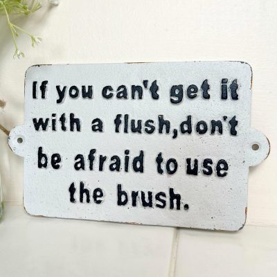 Cast Iron Use The Brush Bathroom Sign | Darthome Wall Hangings Decor Darthome