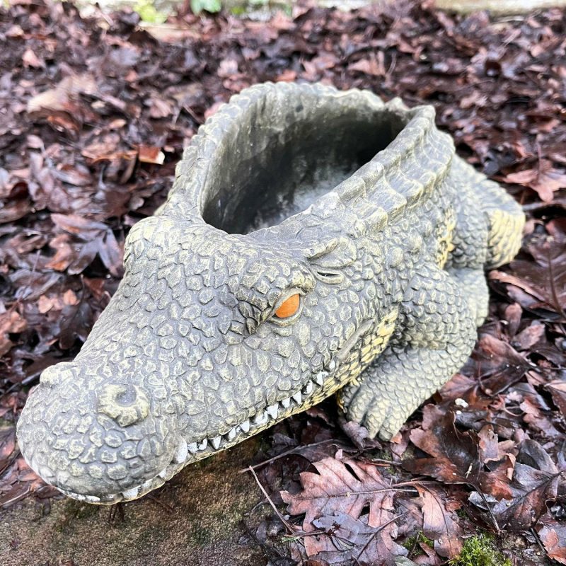 Cement Crocodile Planter | Darthome Garden Decor Garden Darthome