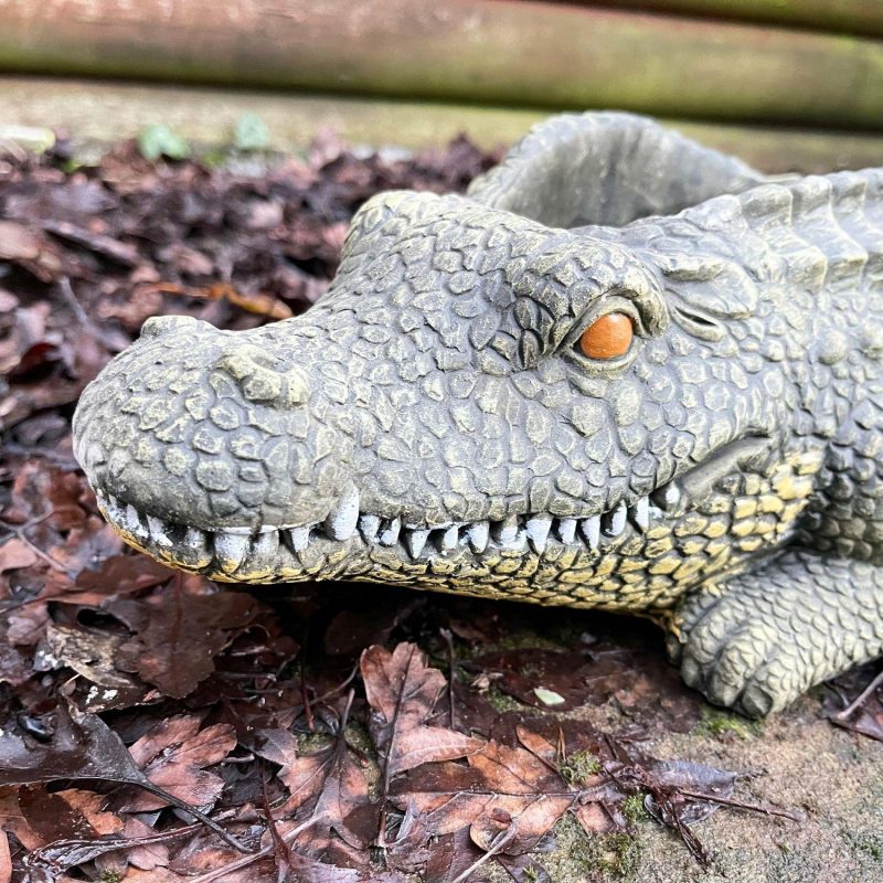 Cement Crocodile Planter | Darthome Garden Decor Garden Darthome