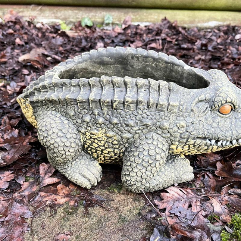 Cement Crocodile Planter | Darthome Garden Decor Garden Darthome