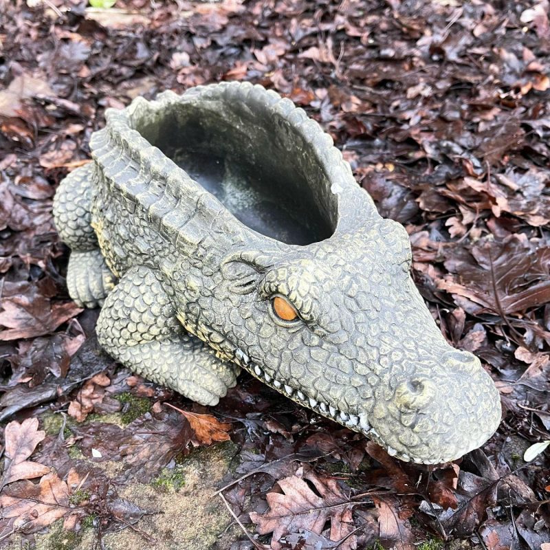 Cement Crocodile Planter | Darthome Garden Decor Garden Darthome