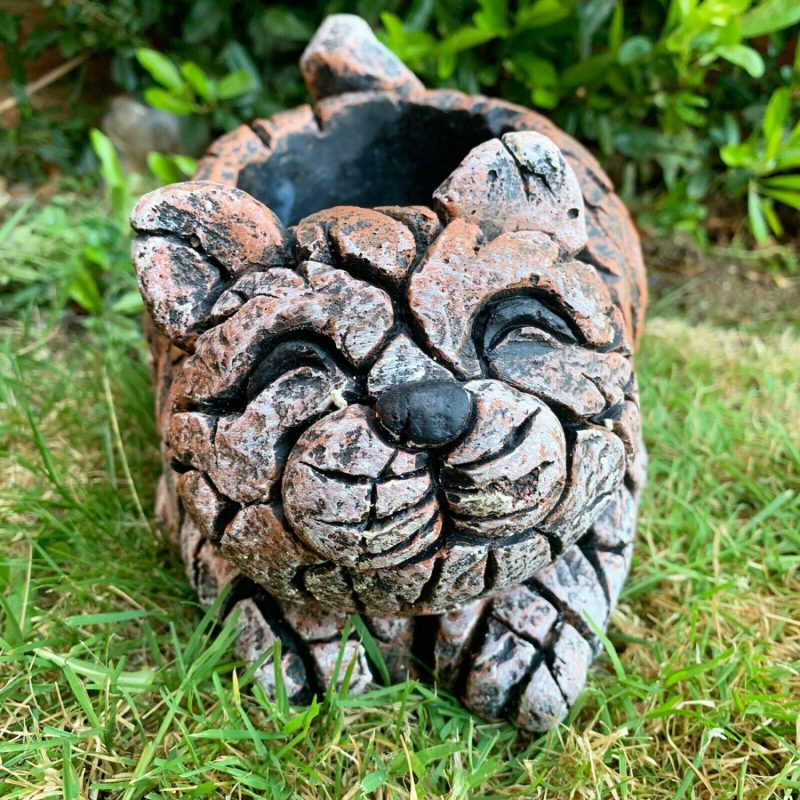 Cement Rustic Cat Planter | Darthome Garden Decor Garden Darthome