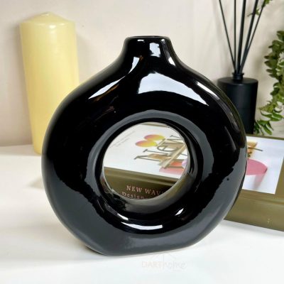 Ceramic Black Donut Vase | Darthome Accessories Accessories Accessories