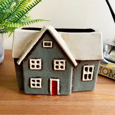 Ceramic Grey Cottage House Plant Pot | Darthome Accessories Accessories Accessories