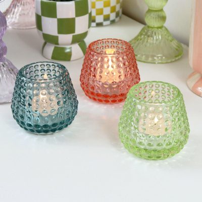 Coloured Bubble Glass Tealight Holder Set Of 3 | Darthome Accessories Accessories Accessories