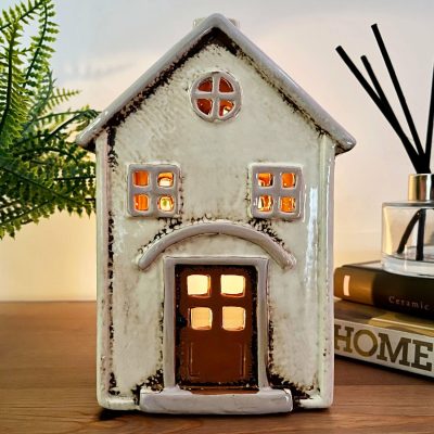 Cream Village House Candle Holder | Darthome Accessories Accessories Accessories