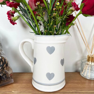 Faded Grey Love Heart Jug Vase | Darthome Accessories Accessories Accessories