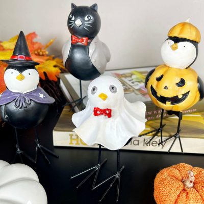 Fancy Dress Halloween Bird Figurines Set Of 4 | Darthome Ornaments Decor Darthome