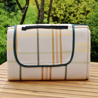 Foldable Beige Tartan Picnic Mat | Darthome Garden Accessories Doormats & Rugs Beige