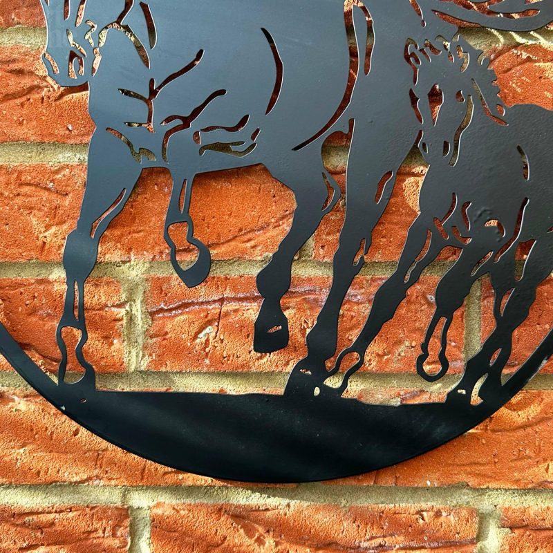 Galloping Horses Silhouette Garden Wall Art | Darthome Wall Hangings Decor Black