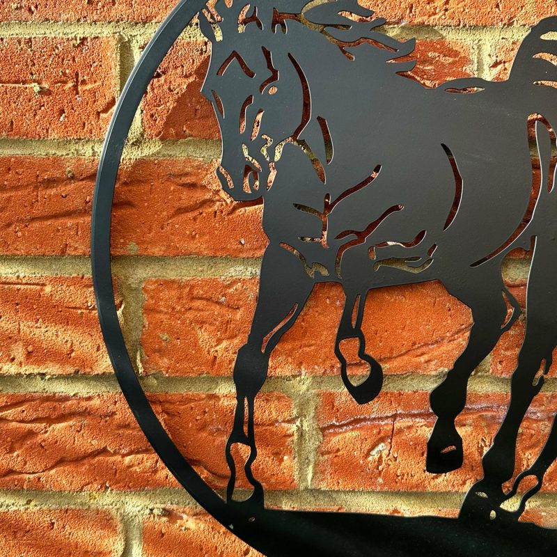 Galloping Horses Silhouette Garden Wall Art | Darthome Wall Hangings Decor Black