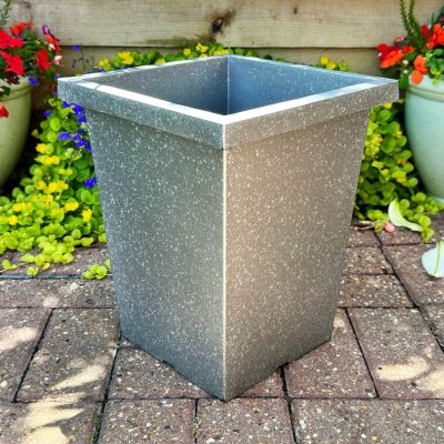 Galvanised Silver Tall Square Planter 13.5L | Darthome Garden Decor Garden Darthome