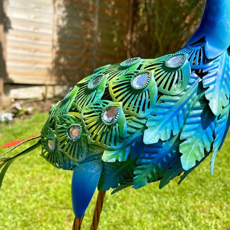 Garden Peacock Ornament Large | Darthome Garden Decor Garden Blue & Green