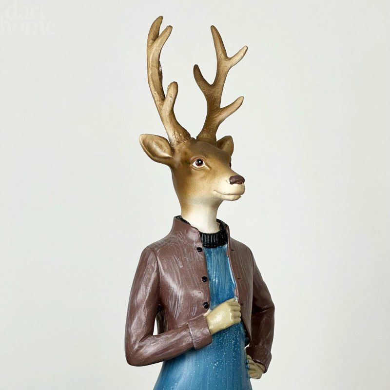 Gentleman And Lady Stag Ornament – Gentleman Stag | Darthome Ornaments Animals Blue