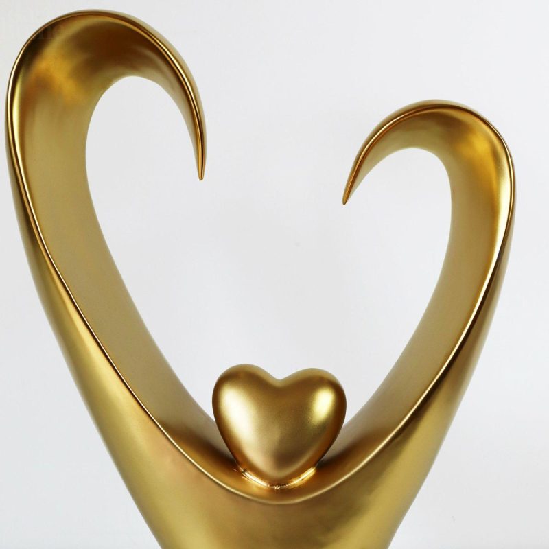 Gold Abstract Heart Sculpture | Darthome Ornaments Decor Darthome