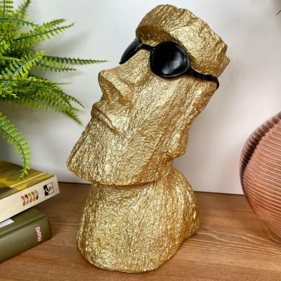 Gold Cool Easter Island Head Ornament | Darthome Ornaments Decor Darthome