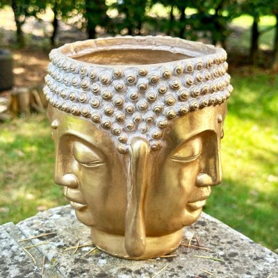 Gold Multi Buddha Head Planter | Darthome Garden Decor Garden Darthome