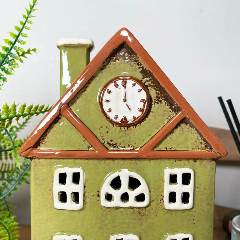 Green Clock Tower House Candle Holder | Darthome Accessories Accessories Accessories