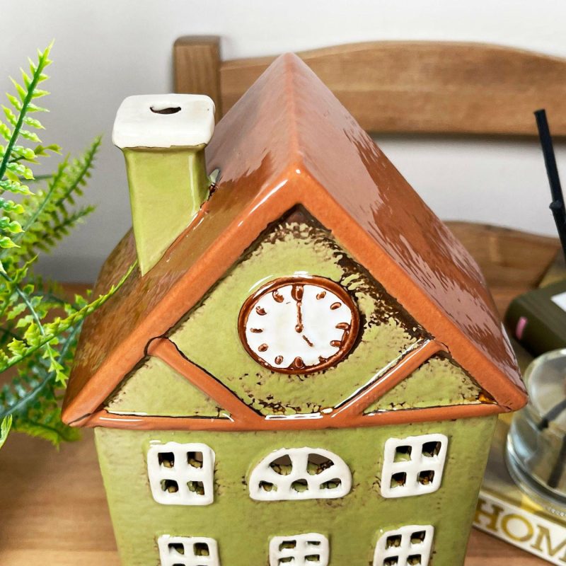 Green Clock Tower House Candle Holder | Darthome Accessories Accessories Accessories