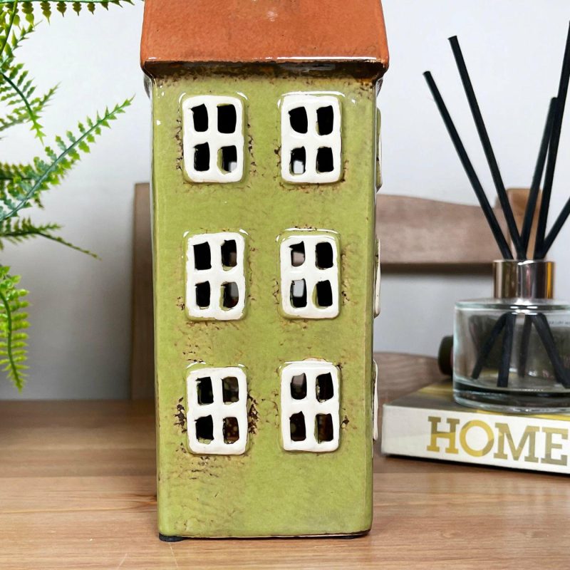 Green Clock Tower House Candle Holder | Darthome Accessories Accessories Accessories