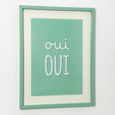 Green Oui Oui Framed Print | Darthome Wall Hangings Decor Darthome