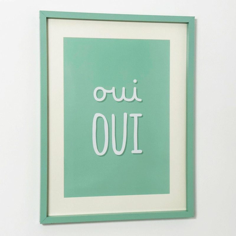 Green Oui Oui Framed Print | Darthome Wall Hangings Decor Darthome