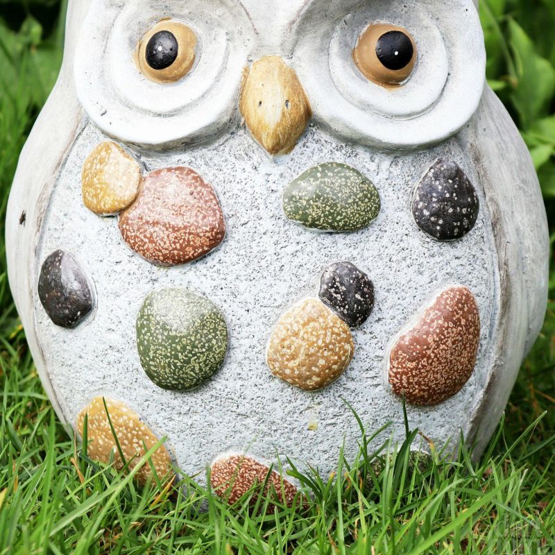 Grey Stone Effect Owl Planter | Darthome Garden Decor Garden Brown