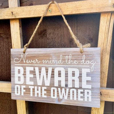 Hanging Wooden Garden Sign – Beware Of The Owner | Darthome Wall Hangings Decor Darthome