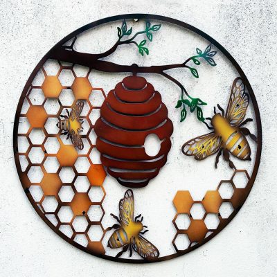 Honeycomb Beehive Garden Wall Art | Darthome Wall Hangings Decor Brown