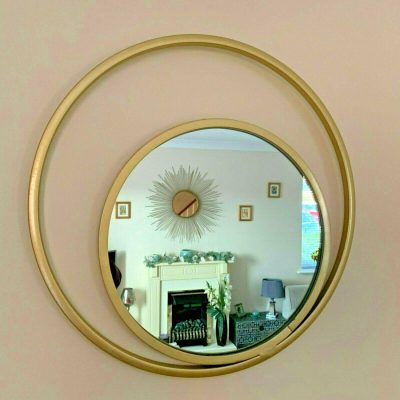 Industrial Home Double Circle Gold Mirror 48cm | Darthome Mirrors Decor Darthome