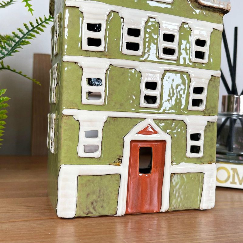 Large Green Town House Candle Holder | Darthome Accessories Accessories Accessories