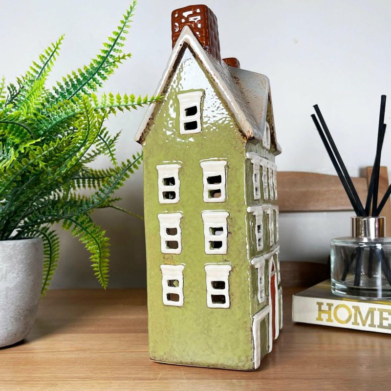 Large Green Town House Candle Holder | Darthome Accessories Accessories Accessories