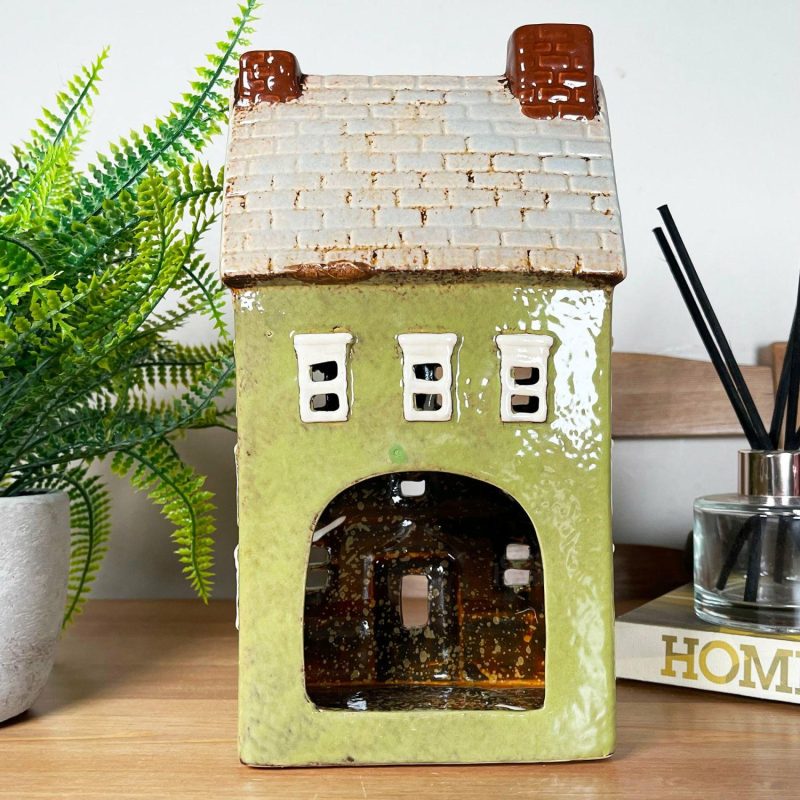 Large Green Town House Candle Holder | Darthome Accessories Accessories Accessories