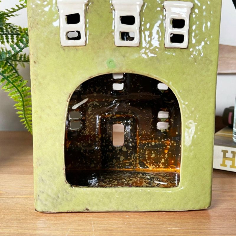 Large Green Town House Candle Holder | Darthome Accessories Accessories Accessories