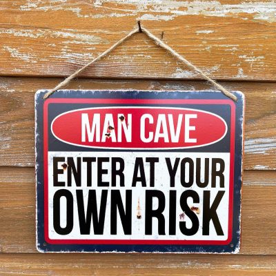 Metal Enter At Your Own Risk Sign | Darthome Wall Hangings Decor Darthome