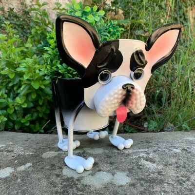 Metal Wobbly Staffy Dog Planter | Darthome Garden Decor Garden Darthome