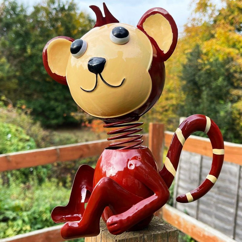 Minky The Monkey Garden Sculpture | Darthome Garden Decor Garden Brown