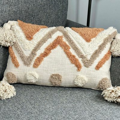 Natural Tufted Zig Zag Cushion | Darthome Soft Furnishings Decor Beige