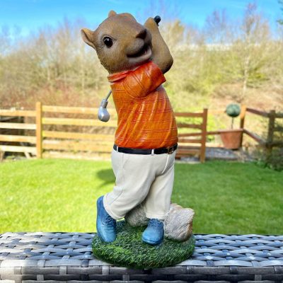 Novelty Resin Golfing Squirrel Ornament | Darthome Ornaments Decor Blue